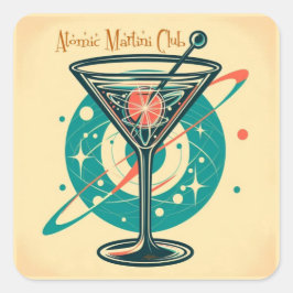 Adesivo Quadrado Clube da Martini Atômica Era Espacial