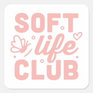 Adesivo Quadrado Clube da vida suave estética rosa
