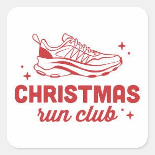 Adesivo Quadrado clube de corrida de natal amigos familiares corres