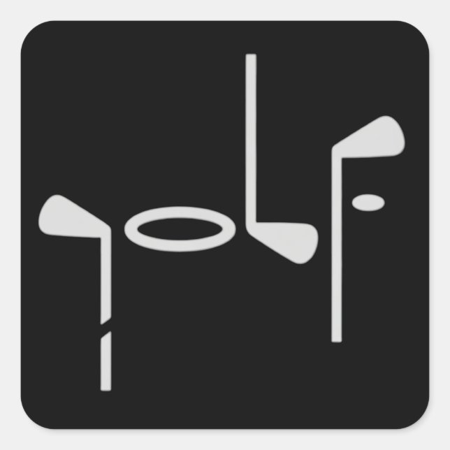 Adesivo Quadrado Clube de Golfe Amante do Golfe (Frente)