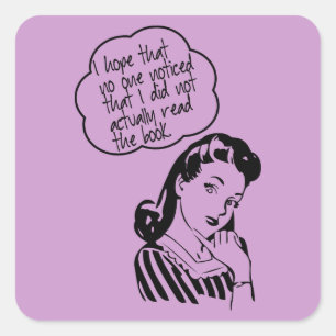 Adesivo Quadrado Clube de leitura - esperança de I - retro