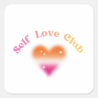 Adesivo Quadrado Clube do Amor Próprio – Empoderamento Feminino Des