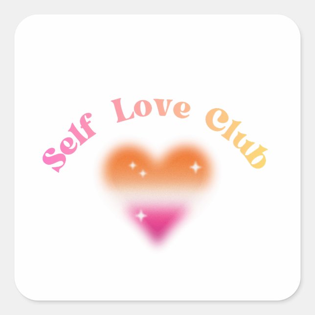 Adesivo Quadrado Clube do Amor Próprio – Empoderamento Feminino Des (Frente)