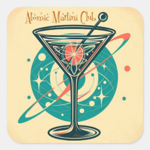 Adesivo Quadrado Clube Martini Atômico