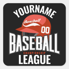 Adesivo Quadrado Clube Personalizado de Champ NAME Team Player
