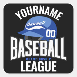 Adesivo Quadrado Clube Personalizado de Champ NAME Team Player