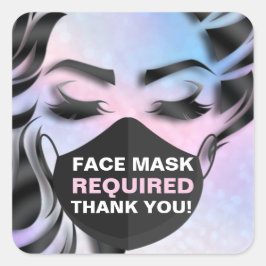 Adesivo Quadrado Cobertura de máscara facial necessária pelo Cosmet