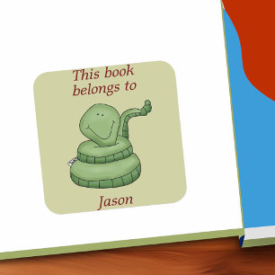 Adesivo Quadrado Cobra Bonito Este Livro Pertence Ao Vinheta De Car