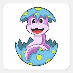 Adesivo Quadrado Cobra com casca de ovo