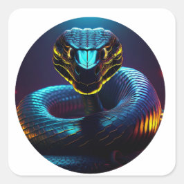 Adesivo Quadrado cobra De Cobra Negra Na Sua Cara