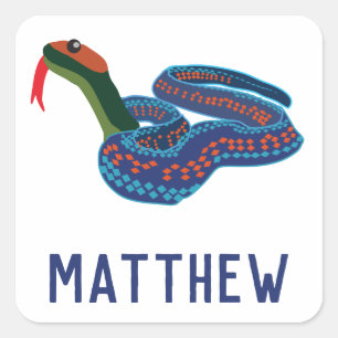 Adesivo Quadrado Cobra de Garter Vermelho Personalizado da Califórn