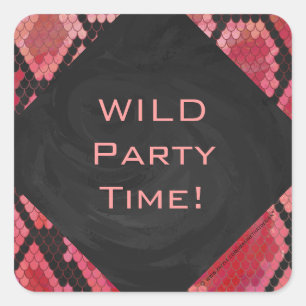 Adesivo Quadrado Cobra do Monograma - Impressão Preto e Vermelho