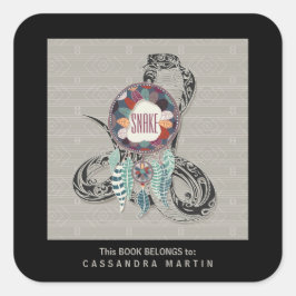 Adesivo Quadrado Cobra Native Animal Spirit Book