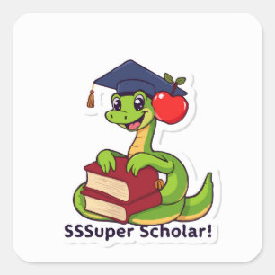 Adesivo Quadrado Cobra Super-Scholar - Um Sábio e Disparo