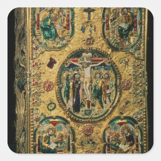 Adesivo Quadrado Cobrir de Evangelho, ouro com repou (Frente)