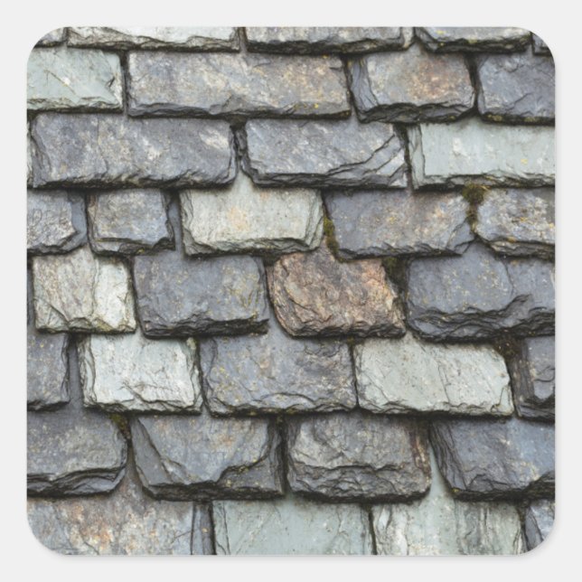 Adesivo Quadrado Cobrir de telhado com chapas de ardósia (Frente)