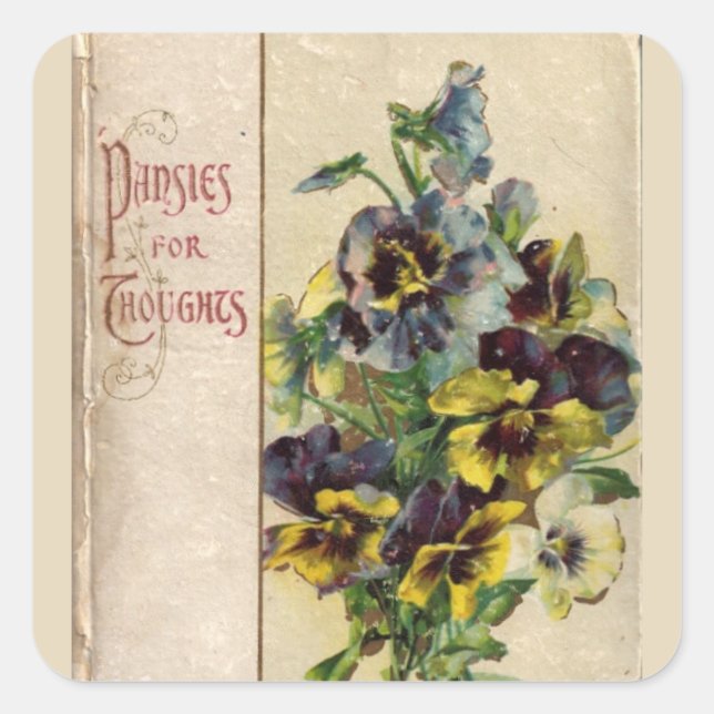 Adesivo Quadrado Cobrir Vitoriano Pansies Sticker (Frente)