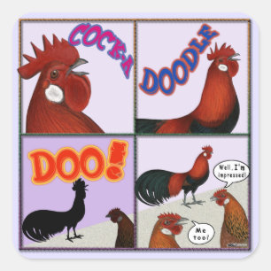 Adesivo Quadrado Cock-A-Doodle-Doo!