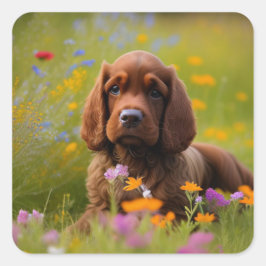 Adesivo Quadrado Cocker Spaniel