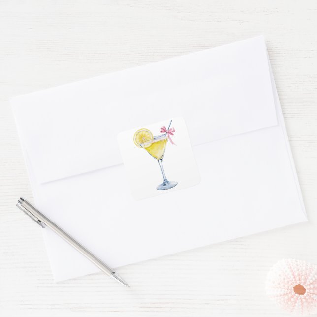 Adesivo Quadrado cocktail de limão (Envelope)
