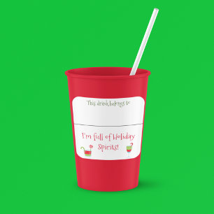 Adesivo Quadrado Cocktail engraçado do Natal do nome do marcador d