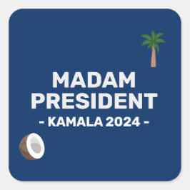 Adesivo Quadrado Coconut Harris 2024 Senhora Presidente