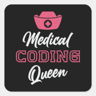 Adesivo Quadrado Codificador Médico Queen Coding ICD Programmer Co