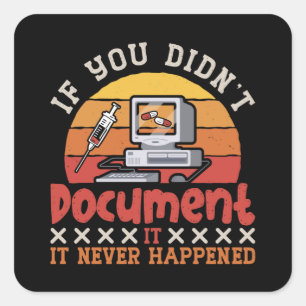 Adesivo Quadrado Código médico se você não documentou a codificação