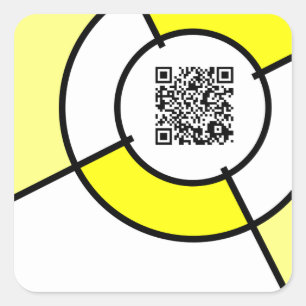 Adesivo Quadrado código QR amarelo
