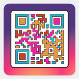 Adesivo Quadrado Código QR colorido do site Topeka Art Guild