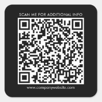 Código QR comercial e site da empresa preto