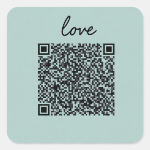 Adesivo Quadrado Código QR de Amor