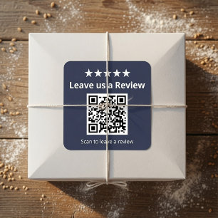 Adesivo Quadrado Código QR de Avaliação do Google Deixe-nos uma A