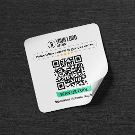 Adesivo Quadrado Código QR de Avaliações do Tripadvisor Avalie Negó