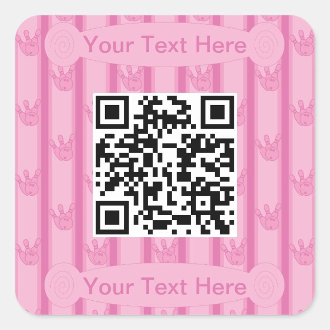 Adesivo Quadrado Código QR de Boliche divertida e Rico (Frente)