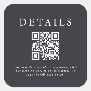 Adesivo Quadrado Código QR de Casamento Parker