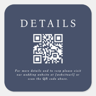 Adesivo Quadrado Código QR de Casamento Parker