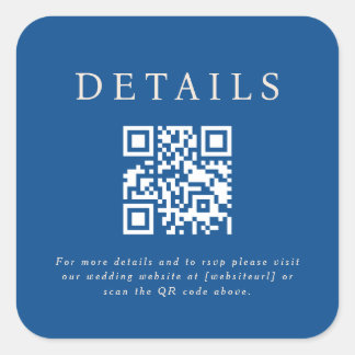 Adesivo Quadrado Código QR de Casamento Parker