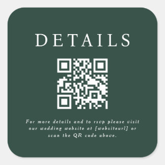 Adesivo Quadrado Código QR de Casamento Parker