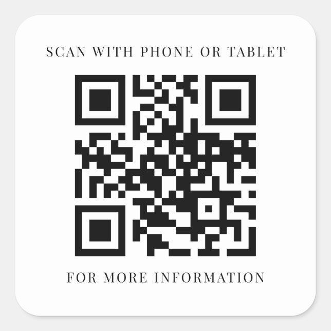Adesivo Quadrado Código QR de Informações Empresariais Personalizad (Frente)