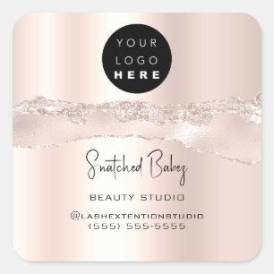 Adesivo Quadrado Código QR de logotipo Compre online Silver Glitter