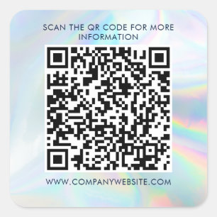 Adesivo Quadrado Código QR de Marketing Empresarial Personalizado H