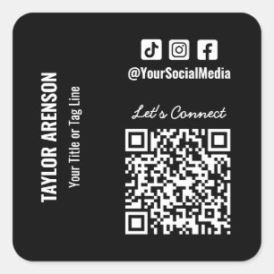 Adesivo Quadrado Código QR de Mídia Social