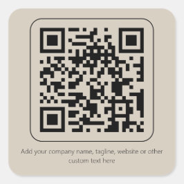 Adesivo Quadrado Código QR de Produto Personalizado Textura Creme P