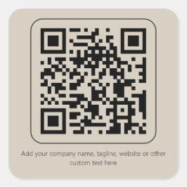 Adesivo Quadrado Código QR de Produto Personalizado Textura Creme P