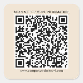 Adesivo Quadrado Código QR de sua empresa e site da empresa