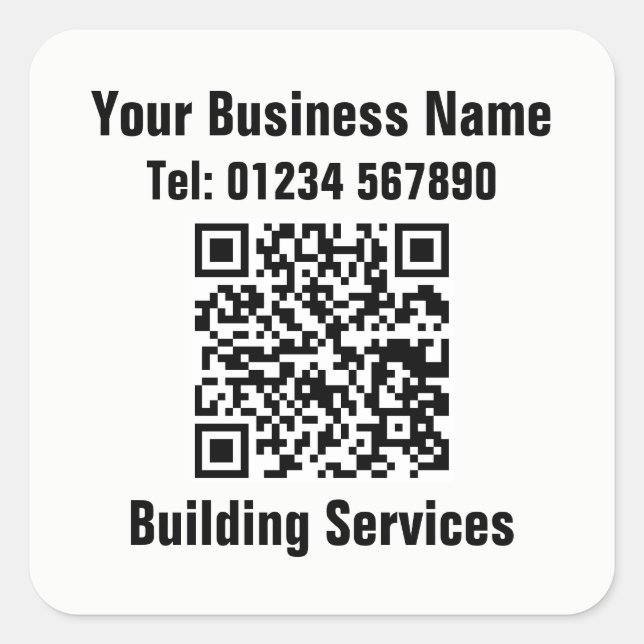 Adesivo Quadrado Código QR do Builder Building Services (Frente)