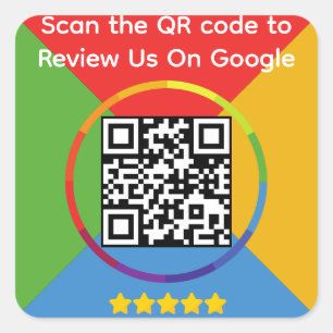 Adesivo Quadrado Código QR do Google Review