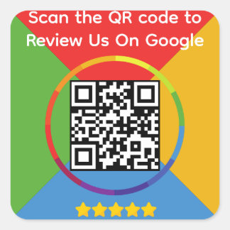 Adesivo Quadrado Código QR do Google Review