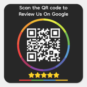 Adesivo Quadrado Código QR do Google Review